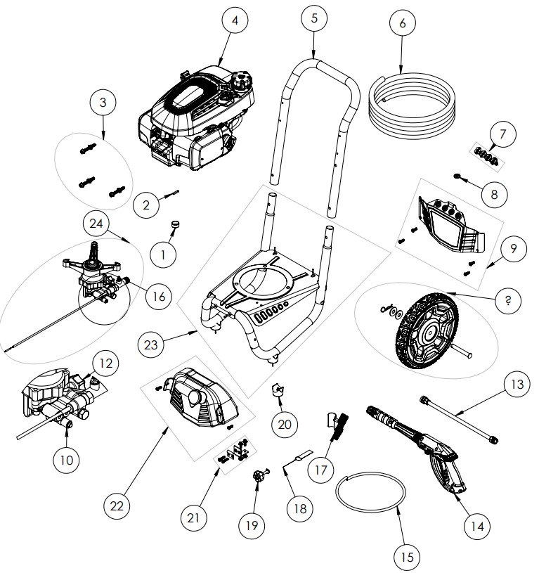 DEWALT 3300 psi pressure washer model 61109 replacement parts